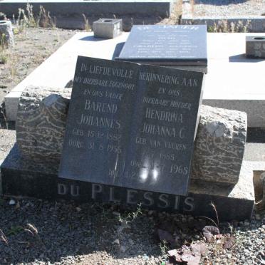 PLESSIS Barend Johannes, du 1882-1956 &amp; Hendrina Johanna C. VAN VUUREN 1885-1965