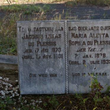 PLESSIS Jacobus Lukas, du 1873-1931 &amp; Maria Aletta Sophia YZELLE 1878-1933