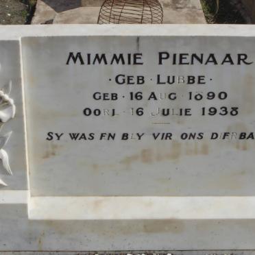 PIENAAR Mimmie nee LUBBE 1890-1938