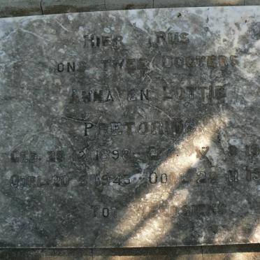 PRETORIUS Anna 1898-1902 :: PRETORIUS Lottie 1943-1943