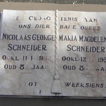 SCHNEIDER Nicolaas George -1932 &amp; Maria Magdalena -1937