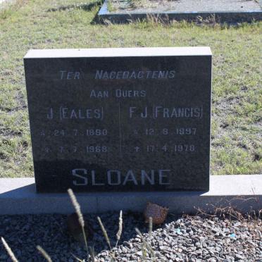 SLOANE J. 1880-1968 &amp; F.J. 1897-1978