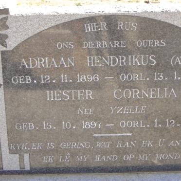 STANDER Adriaan Hendrikus 1896-1941 &amp; Hester Cornelia YZELLE 1897-1955