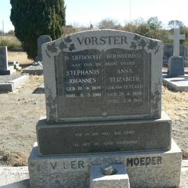 VORSTER Stephanus Johannes 1876-1961 &amp; Anna Elizabeth VAN EETVELDT 1878-1959