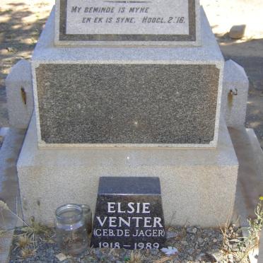 VENTER Elsie nee DE JAGER 1918-1989