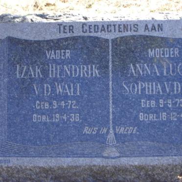 WALT Izak Hendrik, v.d. 1872-1936 &amp; Anna Lucia Sophia 1873-1947