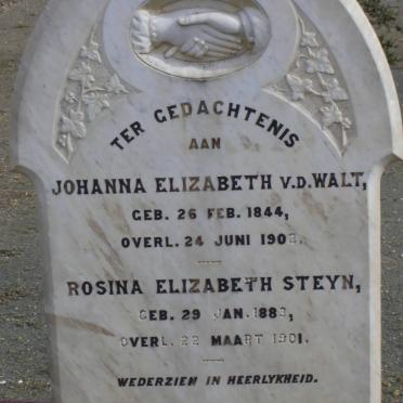WALT Johanna Elizabeth, v.d. 1844-1902 :: STEYN Rosina Elizabeth 1883-1901