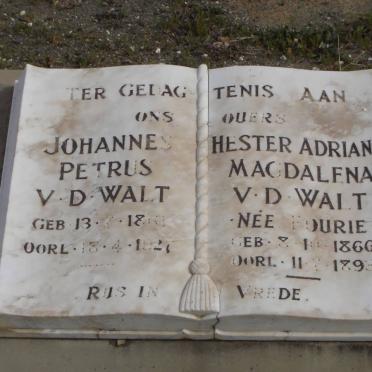 WALT Johannes Petrus, v.d. 1861-1927 &amp; Hester Adriana Magdalena FOURIE 1866-1893