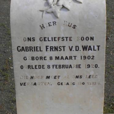 WALT Gabriel Ernst, v.d. 1902-1920
