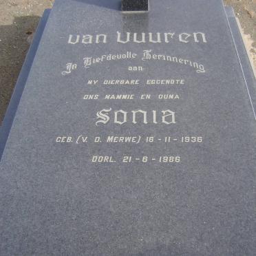 VUUREN Sonia, van nee v.d. MERWE 1936-1986