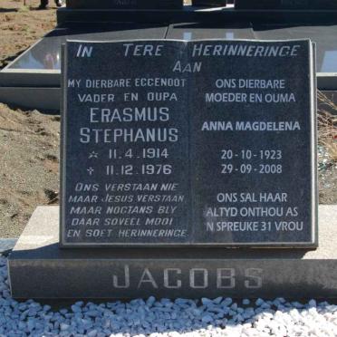 JACOBS Erasmus Stephanus 1914-1976 &amp; Anna Magdelena 1923-2008