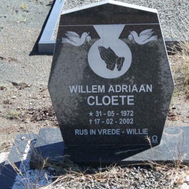 CLOETE Willem Adriaan 1972-2002