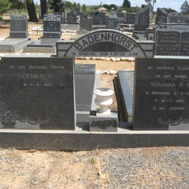 BADENHORST Petrus P. 1927- &amp; Susanna P.H. NIEMANN 1930-1968
