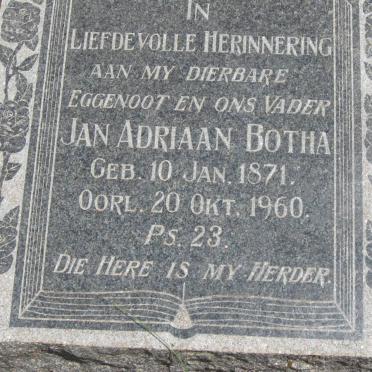 BOTHA Jan Adriaan 1871-1960