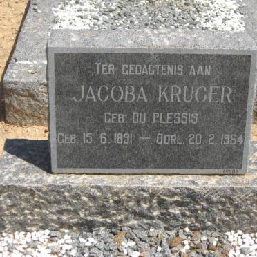 KRUGER Jacoba nee DU PLESSIS 1891-1964
