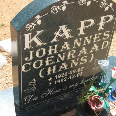 KAPP Johannes Coenraad 1926-1992