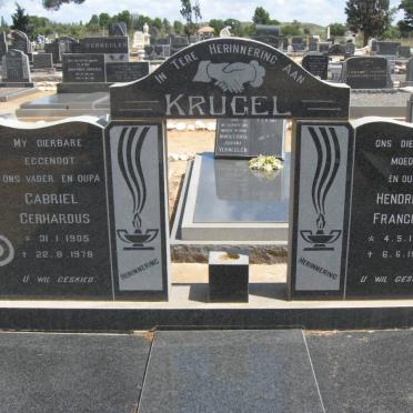 KRUGEL Gabriel Gerhardus 1905-1978 &amp; Hendrina Francina 1908-1982