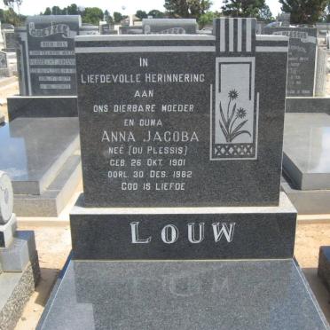LOUW Anna Jacoba nee DU PLESSIS 1901-1982