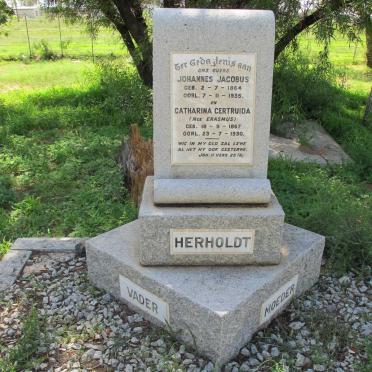 HERHOLDT Johannes Jacobus 1864-1935 &amp; Catharina Gertruida ERASMUS 1867-1930