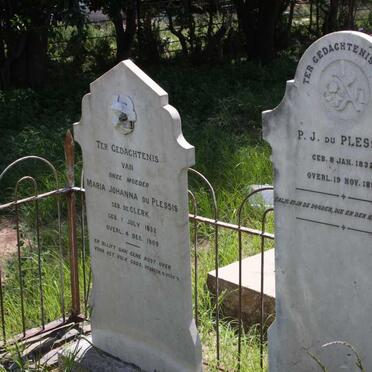 PLESSIS P.J. du 1832-1897 &amp; Maria Johanna DE CLERK 1832-1909 