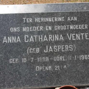 VENTER Anna Catharina nee JASPERS 1888-1965