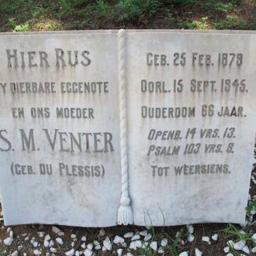 VENTER S.M. nee DU PLESSIS 1879-1945
