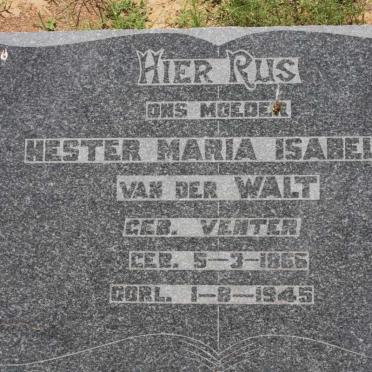 WALT Hester Maria Isabella, van der nee VENTER 1866-1945