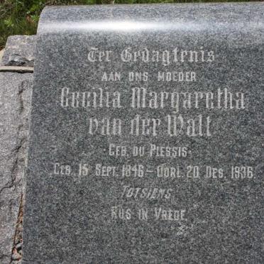 WALT Cecilia Margaretha, van der nee DU PLESSIS 1846-1936