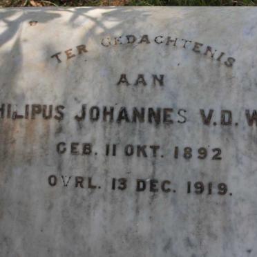 WALT Philipus Johannes, v.d. 1892-1919