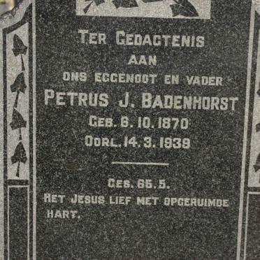 BADENHORST Petrus J. 1870-1939