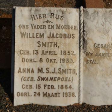 SMITH Willem Jacobus 1852-1933 &amp; Anna M.S.J. SWANEPOEL 1864-1938