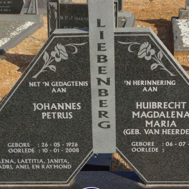 LIEBENBERG Johannes Petrus 1926-2008 &amp; Huibrecht Magdalena Maria VAN HEERDEN 1927-