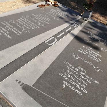 WIID Hartmann Pieter 1943-2017 &amp; Johanna Maria PEARSON 1945-2015
