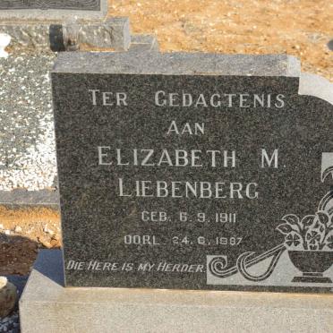 LIEBENBERG Elizabeth M. 1911-1987