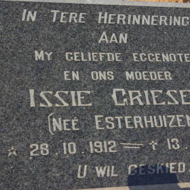 GRIESEL Issie nee ESTERHUIZEN 1912-1980