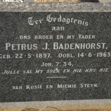 BADENHORST Petrus J. 1897-1963