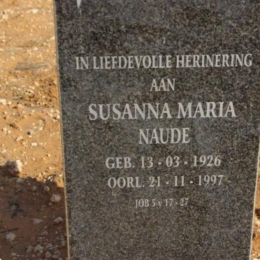 NAUDE Susanna Maria 1926-1997
