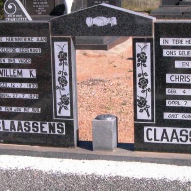 CLAASSENS Willem K. 1930-1978 &amp; Christina J. 1930-1983
