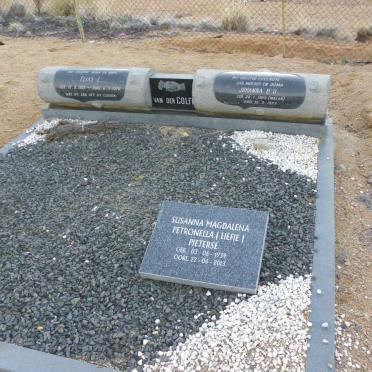 COLFF Elias L., van der 1905-1978 &amp; Johanna B.D. MALAN 1909-1977 :: PIETERSE Susanna Magdalena Petronella 1939-2013