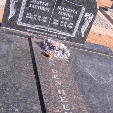 HEEVER Jasper Jacobus, van den 1903-1968 &amp; Jeanetta Sophia 1919-2005