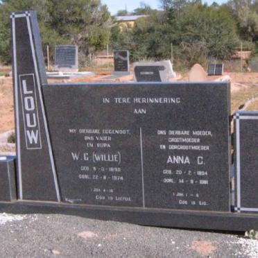 LOUW W.C. 1890-1974 &amp; Anna C. 1894-1981