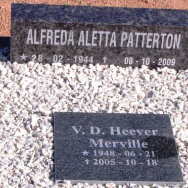 PATTERTON Alfreda Aletta 1944-2009 :: V.D. HEEVER Merville 1948-2005