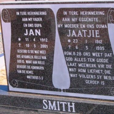 SMITH Jan 1912-2001 &amp; Jaatjie 1912-1995