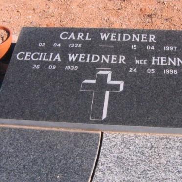 WEIDNER Carl 1932-1997 &amp; Cecilia HENNIG 1939-1998
