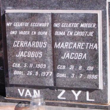 ZYL Gerhardus Jacobus, van 1909-1977 &amp; Margaretha Jacoba 1911-1996