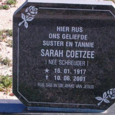 COETZEE Sarah nee SCHREUDER 1917-2001