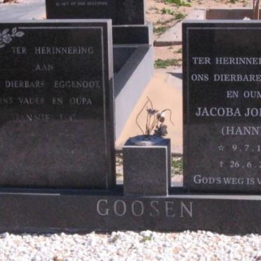 GOOSEN Jannie J.C. 1915-198? &amp; Jacoba Johanna 1920-2006