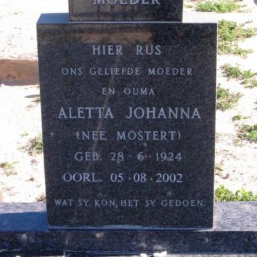 KOTZE Aletta Johanna nee MOSTERT 1924-2002