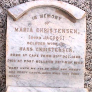 CHRISTENSEN Maria nee JACOBS 1842-1893