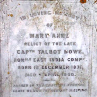 BOWE Mary Anne 1831-1900